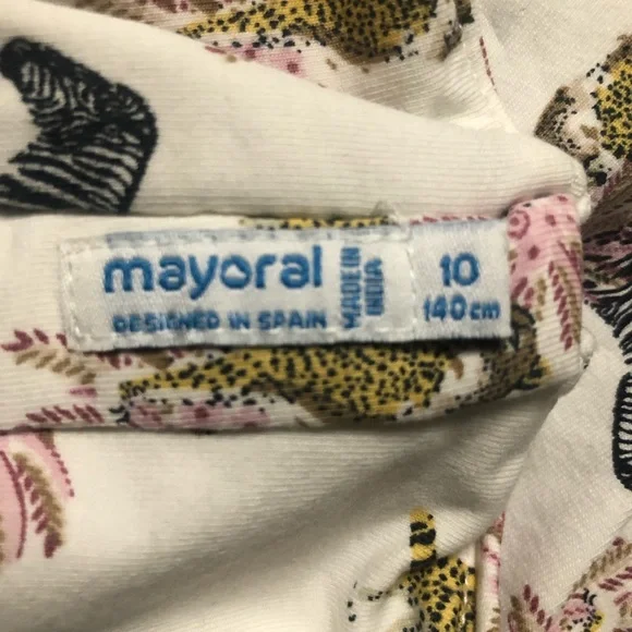 Mayoral Dress Size 10 Zebras and Cheetahs Print - Picture 3 of 10